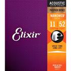 Encordoamento ELIXIR PHOSPHOR BRONZE NANOWEB 11/52 16027 Violão