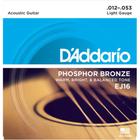 Encordoamento Para Violão Aço .012-.053 D'Addario Phosphor Bronze Ej16 - DAddario