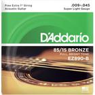 Encordoamento Para Violão D Addario EZ890 Aço .009 Bronze