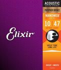 Encordoamento para Violão de Aço Elixir 010-047 Phosphor Bronze Nanoweb Jogo de Cordas de Aço