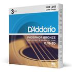 Encordoamento Violão Aço .012 (3 Jogos) D Addario EJ16-3D