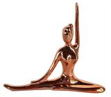 Enfeite Bailarina Yoga de Cerâmica Rose Gold