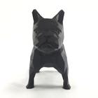 Enfeite Bulldog Cachorro Geométrico Preto Decoração 3D 10cm
