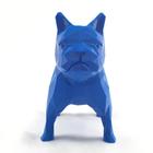 Enfeite Bulldog Cachorro Geométrico Preto Decoração 3D 10cm