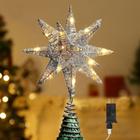 Enfeite de Árvore de Natal Lewondr - Estrela Geométrica 3D com Luz LED