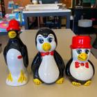 Enfeite de Geladeira Decoração Cozinha Armário Trio Pinguim
