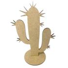 Enfeite De Mesa Cacto Cactus 20 Cm Mdf Com Suporte Base