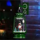 Enfeite de natal musical boneco efeito neve pendente parede