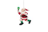 Enfeite de Natal TILTECH Pickleball Santa Playing Glass