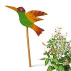 Enfeite Decoração Jardim Vaso Passarinhos Pássaros com Vareta Espeto Em Madeira Decorativo Casa de Flores Feito a Mão