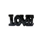 Enfeite decorativo de cerâmica com a frase love 16.5x7cm