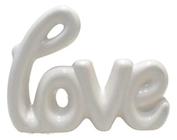 Enfeite Decorativo De Mesa Palavra Love Branco Em Cerâmica