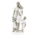 Enfeite Estatua Familia Casal 3 Filhos 25X11X7Cm Branco