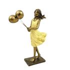 Enfeite Estátua Menina Com Balões 20x5x7cm Decorativo - INIGUAL