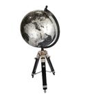 Enfeite Globo Terrestre Tripé Decorativo Metal e Madeira com Regulagem. - Demelo