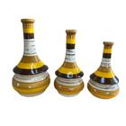 Enfeite Kit Decorativo Sala Cerâmica Trio de Vasos - Torre