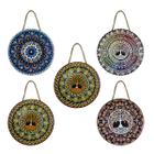 Enfeite Mandala com Sisal Decoração Amuleto Parede Lar 16cm Patuá 5un