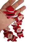 Enfeite Natal Kit 6 Papai Noel Veludo 9,5Cm