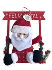 Enfeite natal placa papai noel balanco 29 x 25 cm fartex bwu