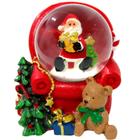 Enfeite Natalino Mini Globo Neve Decorativo Papai Noel e Urso Charmoso 6cm