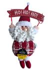 Enfeite natalino papai noel placa porta ho ho ho fartex 43 cm bwu