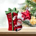 Enfeite Papai Noel em Porcelana com LED 11 cm