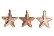 Enfeite para Pendurar Estrelas Rose Gold 3 Unidades 10CM