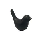 Enfeite Passaro Decorativo Ceramica Preto Menor Luxo