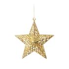 Enfeite Penduravel de Estrela Tamanho Pequeno na Cor Ouro para Deocração de Arvore Natal