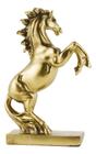 Enfeite Resina Rack Estante Cavalo Dourado Realista -15cm