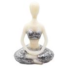 Enfeite Yoga Resina Estatua Decorativa Refletindo Cinza 12cm