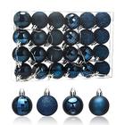 Enfeites de árvore de Natal de 24ct Conjunto de 1,57 polegadas Mini Despedaçados Bailes de Enfeites de Natal para decorações de Natal, Azul Marinho