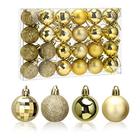 Enfeites de árvore de Natal de 24ct Conjunto de 1,57 polegadas Mini Despedaçados Bolas de Enfeites de Natal para decorações de Natal (Ouro)