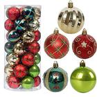 Enfeites de árvore de Natal, decoração de baile de Natal 30ct Conjunto 2.36" Verde Vermelho e Ouro Bola de Natal Despedaçado Conjunto de ornamentos de árvore pendurada