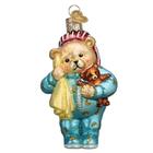 Enfeites de Natal do Velho Mundo Bedtime Teddy Bear Glass Blowown Ornaments para a árvore de Natal