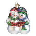 Enfeites de Natal do Velho Mundo Melhores Amigos Boneco de Neve Vidro Soprado Enfeites para a Árvore de Natal