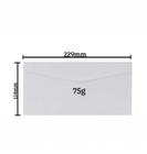 Envelope Carta Branco 114mm X229mm 75g pct c/50 unidades