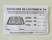 Envelope de contribuição dízimo e oferta pacote com 100 unidades