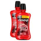 Enxaguante Bucal Closeup Red Hot Proteção 360 Fresh Zero Álcool Leve 500ml Pague 350ml Kit com duas unidades