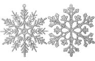 Eokeanon 36 Pack Silver Glitter Snowflake Ornamentos, Plástico Natal Glitter Snowflake Winter Wonderland Christmas Tree Decorations, 4 polegadas, prata