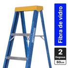 Escada banqueta de fibra de vidro 2 degraus + patamar 60 cm - Rotterman