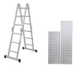 Escada De Aluminio 12 Degraus Multifuncional + Plataforma