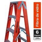 Escada de fibra de vidro 6 degraus 1,80 m modelo americana dupla - ESC06180 - Rotterman