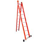 Escada de Fibra Tesoura Extensível 09 x 16 Degraus Laranja TEAF-9X16 - W. BERTOLO