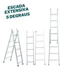 Escada Extensiva 5 Degraus Zincada - clique moveis online
