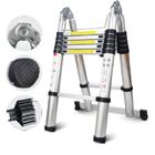 Escada Telescópica Extensível Alumínio Dupla 16 Degraus 2,4/5 Metros Starfer