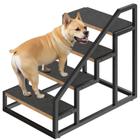 Escadas para animais de estimação YATINEY de 4 degraus para cães pequenos, 52 cm de altura, marrom rústico