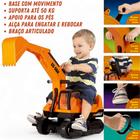 Escavadeira Gigante 62CM Giant Escavator Infantil Trator Retroescavadeira Até 50 Kg peso