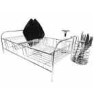 Escorredor Cama Inox Para 13 Pratos Com Porta Talheres Jomer