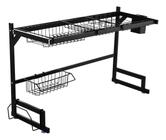 Escorredor De Pratos Copos E Utensílios 85 Cm Aço Inox Preto - Shopbr